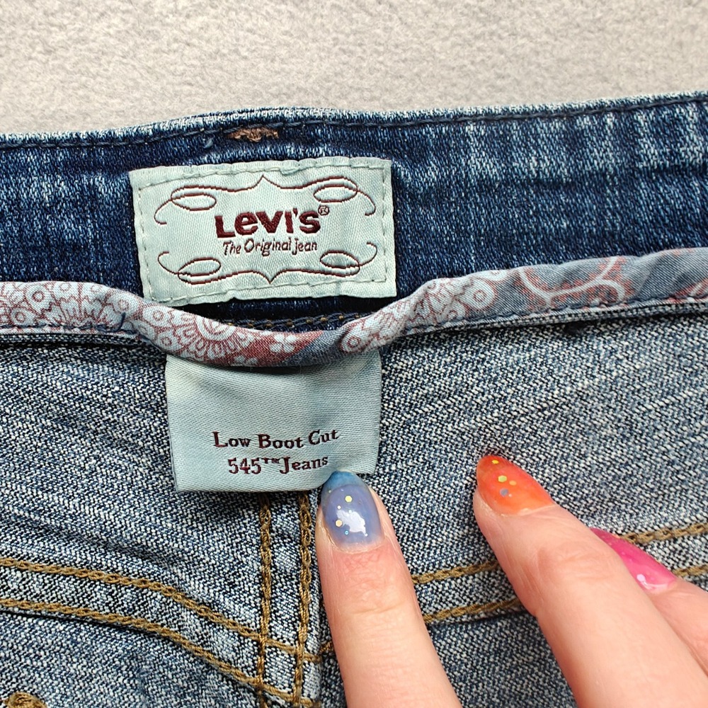 Levi's 545 Jeans Womens 10M Low Bootcut Medium Wash Denim Country Western Casual - Picture 4 of 13